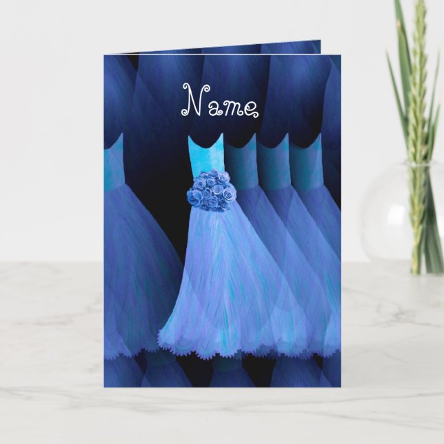 BRIDESMAID-anpassat namn - COBALT BLUE-adresser Inbjudan (Framsida)