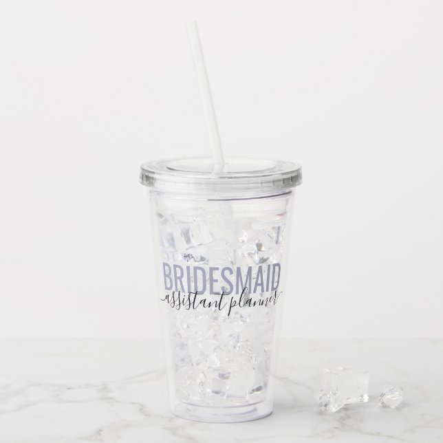 Bridesmaid Assistant Plananner Brudens sida Namn Take Away Mugg (Framsida Ice)