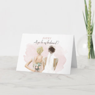 Bridesmaid - Avery Note Card Kort