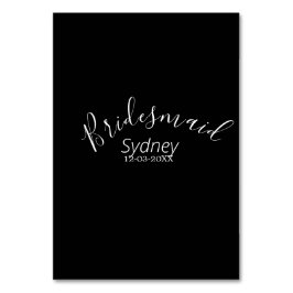 Bridesmaid bachelorette party add name modern bordsnummer