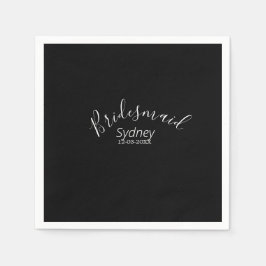 Bridesmaid bachelorette party add name modern pappersservett