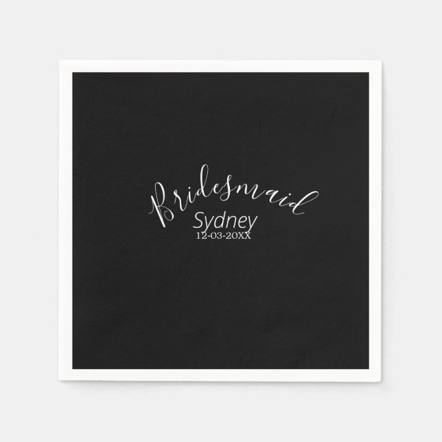 Bridesmaid bachelorette party add name modern  pappersservett (Framsidan)