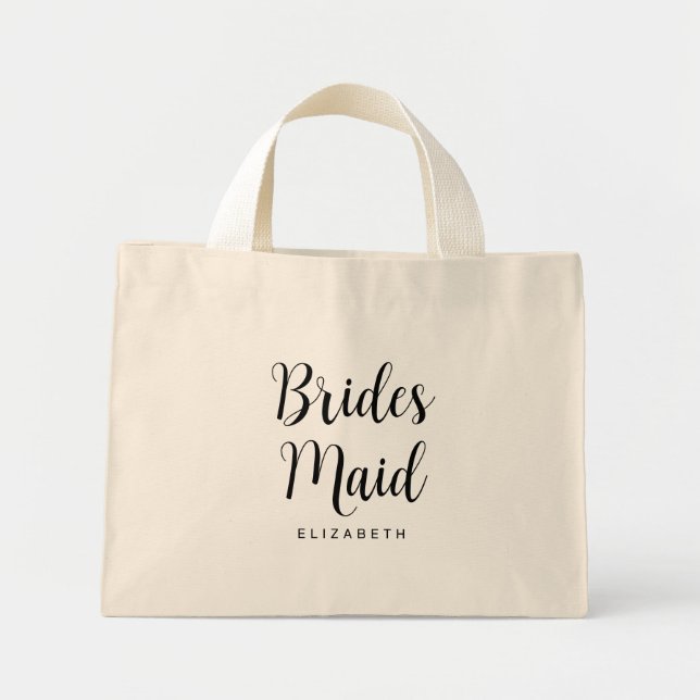 Bridesmaid Bachelorette Template Womens Modern Mini Tygkasse (Framsidan)