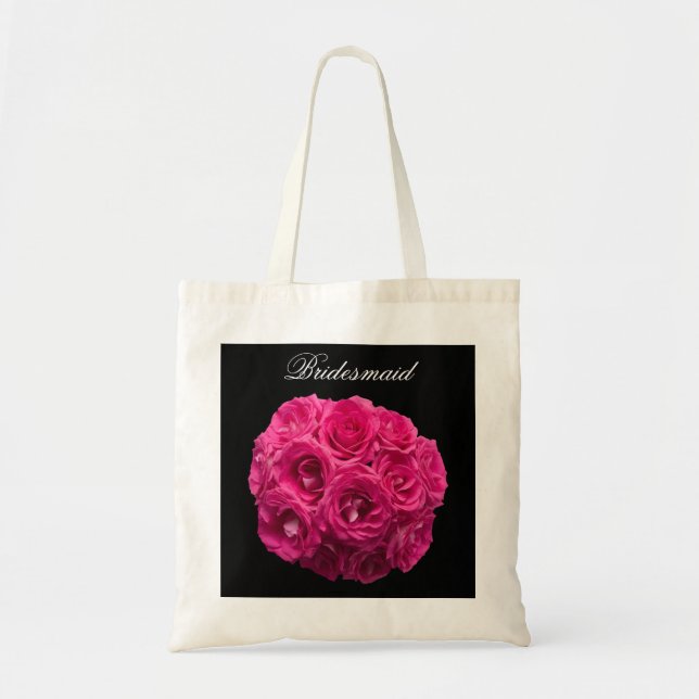 Bridesmaid Bag - Rosa ros Tygkasse (Framsidan)