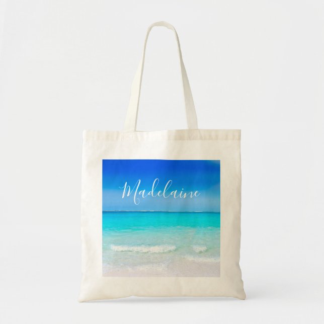 Bridesmaid Beach Personal Summer Bröllop Tote Bag Tygkasse (Framsidan)