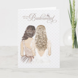 Bridesmaid-begäran Formell och Elegant Taupe Kort
