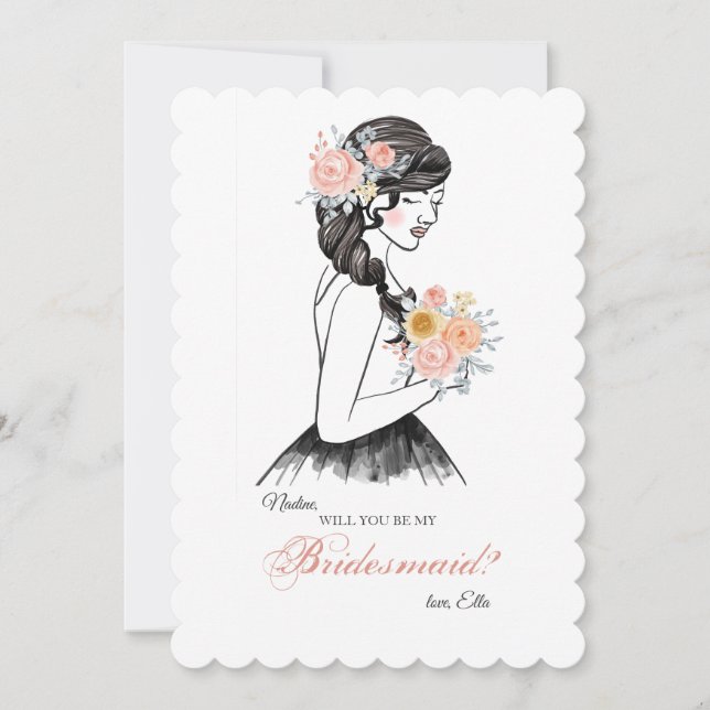 Bridesmaid-begärandekort Inbjudningar (Framsida)