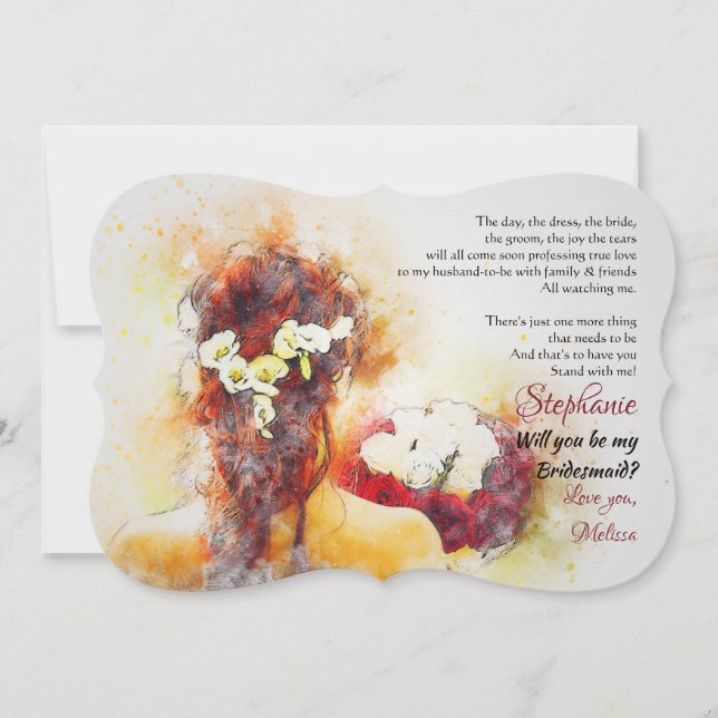 Bridesmaid-begärandekort Inbjudningar (Framsida)