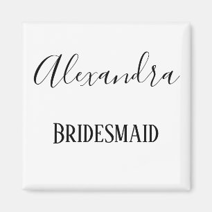 Bridesmaid Black and White kursivt Magnet