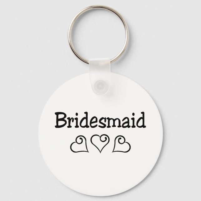 Bridesmaid Black Hearts Nyckelring (Framsida)