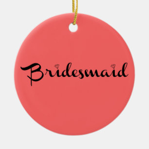 Bridesmaid Black on Salmon Julgransprydnad Keramik