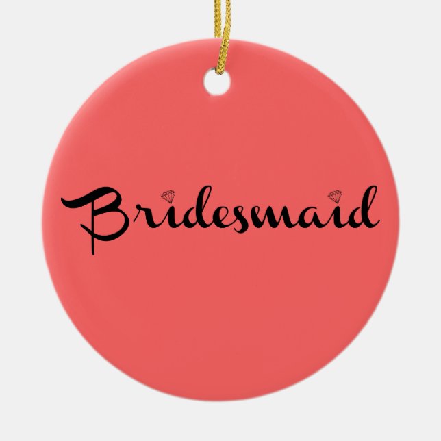 Bridesmaid Black on Salmon Julgransprydnad Keramik (Framsidan)