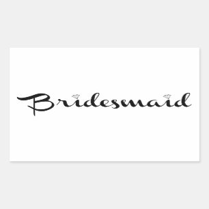 Bridesmaid Black on White Rektangulärt Klistermärke