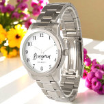 Bridesmaid Black White Wedding Favor Gift Armbandsur<br><div class="desc">Bridesmaid Black White Watch. Fler produkter med den här designen finns i samlingen nedan.</div>