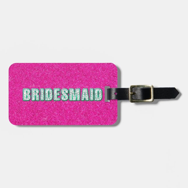 Bridesmaid Bling i Rosa Bagagebricka (Horisontell Framsida)