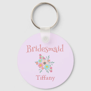 Bridesmaid Blommigt keepsaké Nyckelring