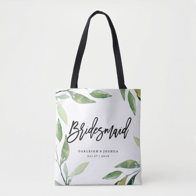 Bridesmaid Bohemian Löv Bröllop Tote Bag Tygkasse (Framsida)