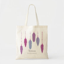 Bridesmaid Boho Lila Feather Monogrammed