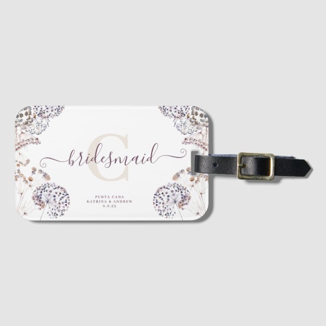 Bridesmaid Boho Luggage Tags Bagagebricka (Framsida horisontal)