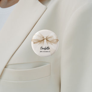 Bridesmaid boige kräm namn bricka knapp