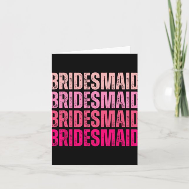 Bridesmaid Bride Squad I Do Crew Rosa Bachelorette Kort (Framsida)