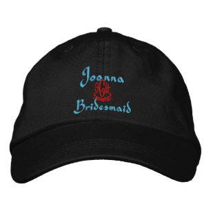Bridesmaid Bröllop Black Broderad Keps