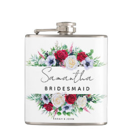 Bridesmaid Bröllop Blommigt Bouquet | Hip-kolv Fickplunta