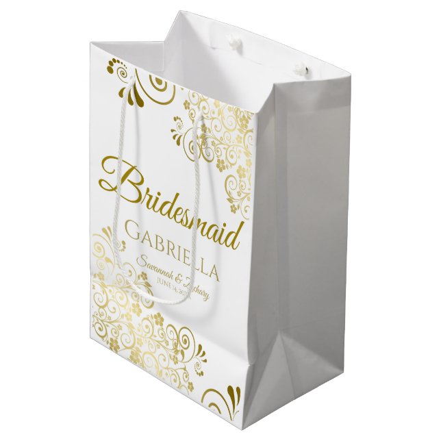 Bridesmaid Bröllop Gift Bag - medel (Framsidan Vinklad)