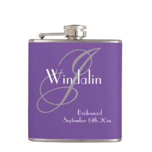 Bridesmaid Bröllop Gift Modern Monogram-Chic Fickplunta