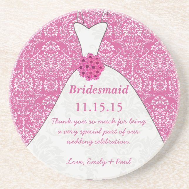 Bridesmaid Bröllop Gown Underläggs Underlägg Sandsten (Framsidan)