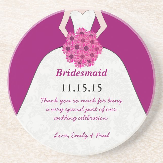 Bridesmaid Bröllop Gown Underläggs Underlägg Sandsten (Framsidan)