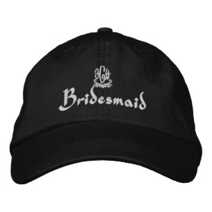 Bridesmaid Bröllop I Black Broderad Keps