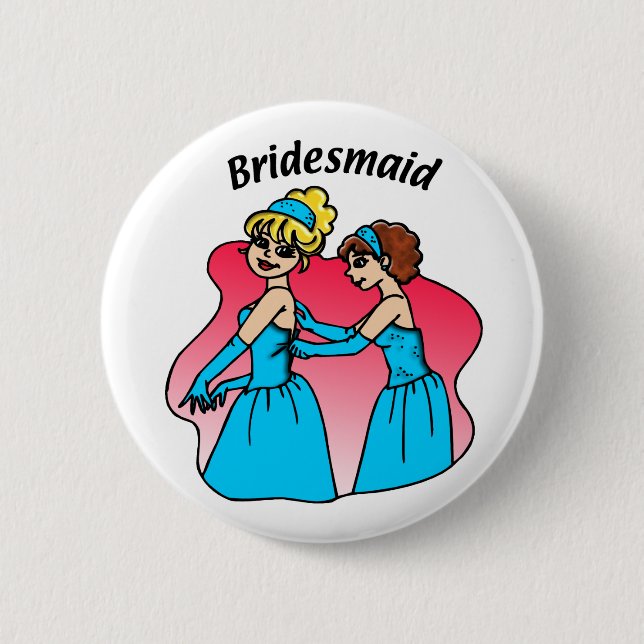 Bridesmaid Bröllop ID-knapp Knapp (Framsida)