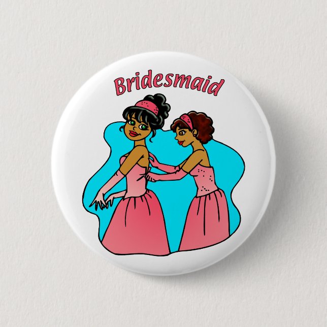 Bridesmaid Bröllop ID-knapp Knapp (Framsida)