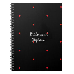 Bridesmaid Bröllop Red Heart Mönster Gift Favor Anteckningsbok