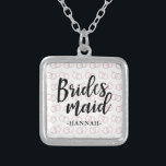 Bridesmaid Bröllop Ring Mönster och Namn Necklace Silverpläterat Halsband<br><div class="desc">Bridesmaid Bröllop Ring Mönster och Namn Necklace.</div>