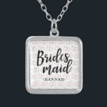 Bridesmaid Bröllop Ring Mönster och Namn Necklace Silverpläterat Halsband<br><div class="desc">Bridesmaid Bröllop Ring Mönster och Namn Necklace.</div>