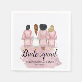 bridesmaid bröllop robes möhippa monogram pappersservett