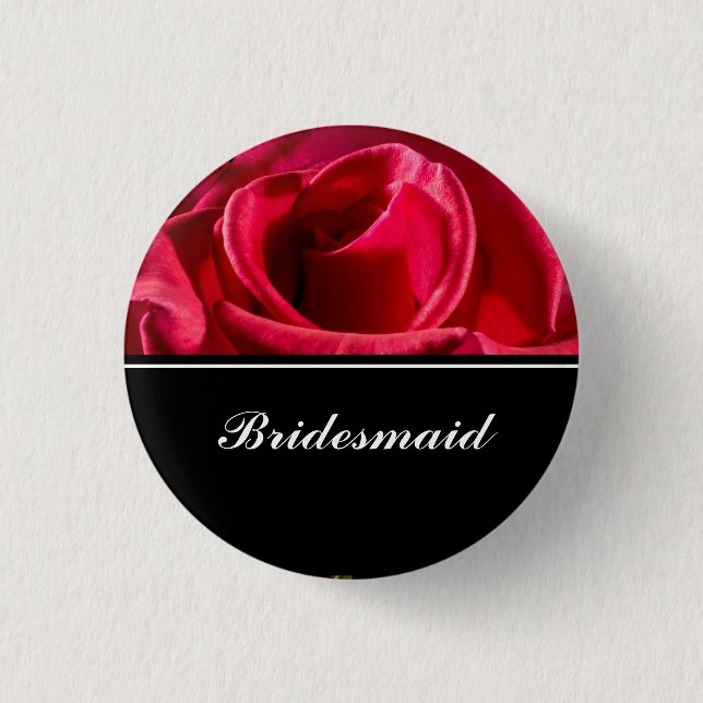 Bridesmaid Bröllop Röd ros Knapp (Framsida)
