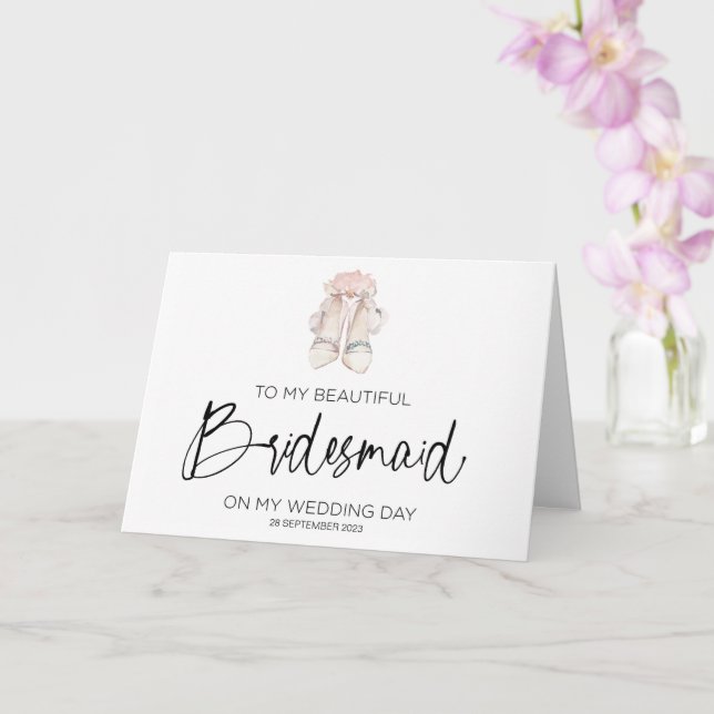 Bridesmaid Bröllop Tack Gift från Bride Card Kort (Orkide)