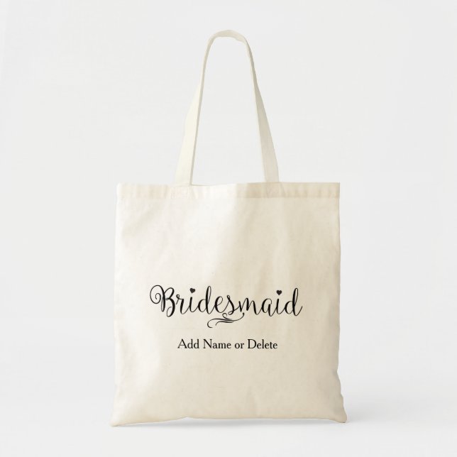 Bridesmaid Bröllop Tote Budget Canvas Tote Bag V2 Tygkasse (Framsidan)