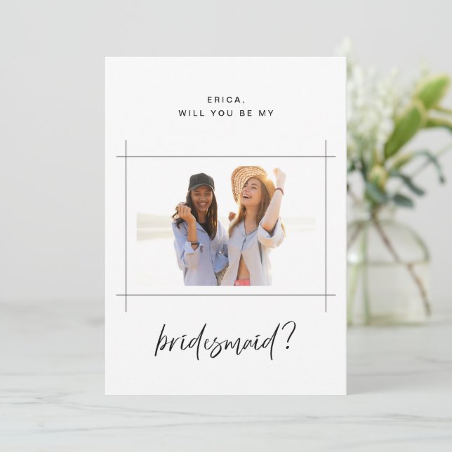 Bridesmaid Brudens sida Frieri fotokort Inbjudningar (Stående Fram)