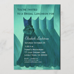 Bridesmaid Brunch Teal Grönt Dacks Metallic Inbjudningar