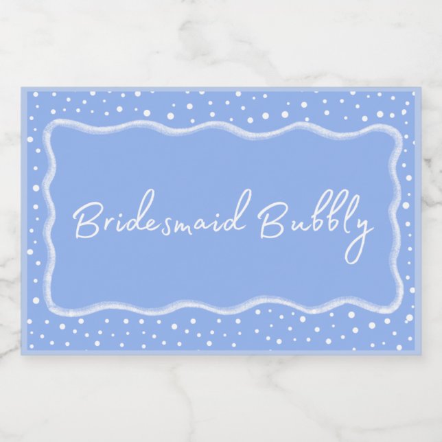 Bridesmaid Bubly Mini Sparkling Vin-etikett (Enkel etikett)