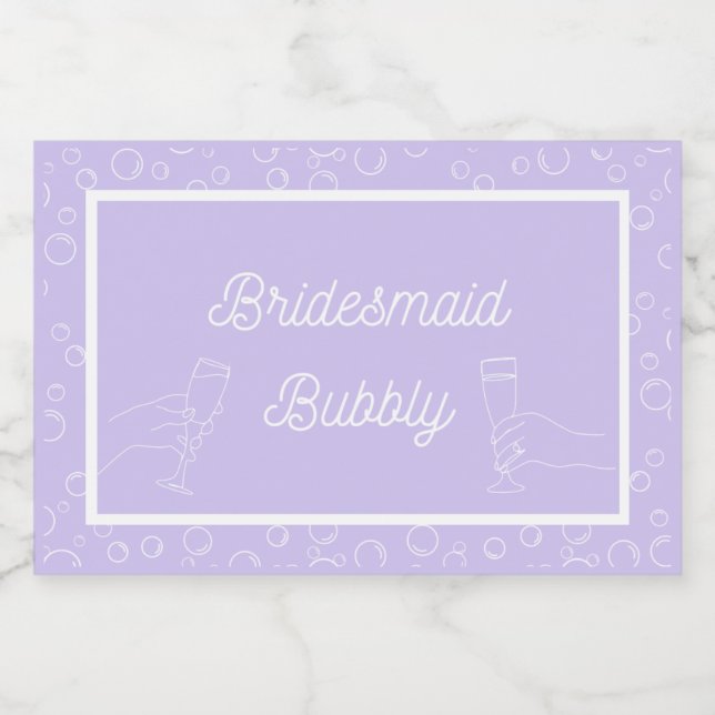 Bridesmaid Bubly Mini Sparkling Vin Lab (Enkel etikett)