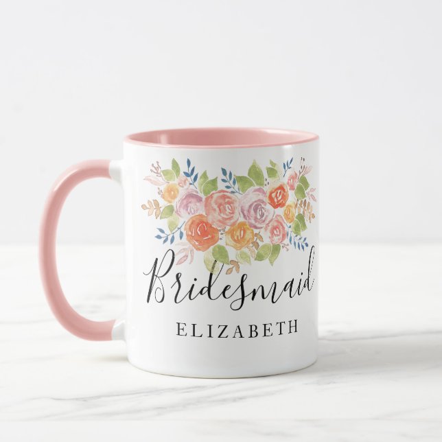 Bridesmaid Bukett med rosor Mugg (Vänster)