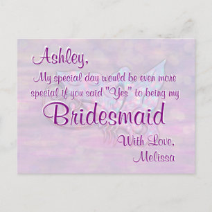 Bridesmaid Butterfly Bokeh Ljus Vykort