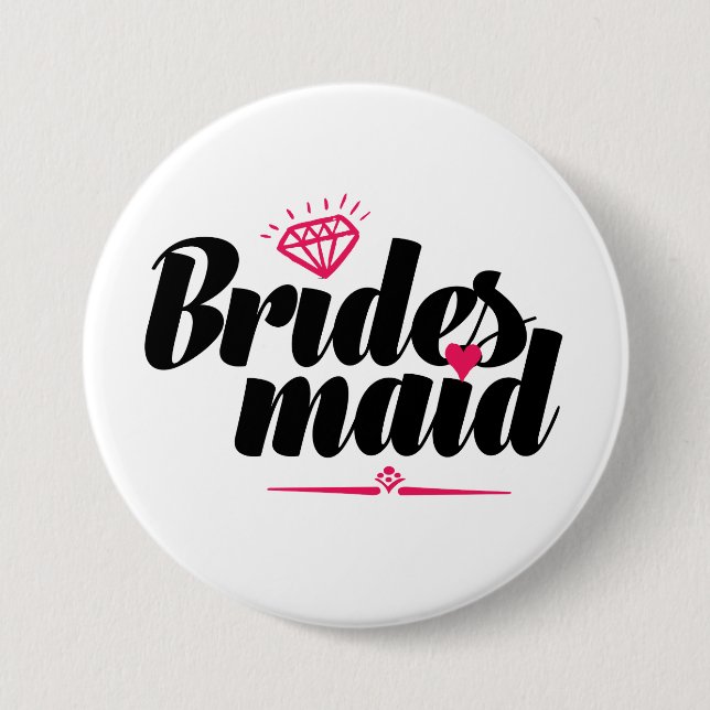 Bridesmaid Button för Bröllop Bachelorette Party Knapp (Framsida)