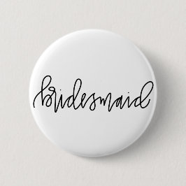 Bridesmaid Calligraphy 24 Ph Round Button Knapp