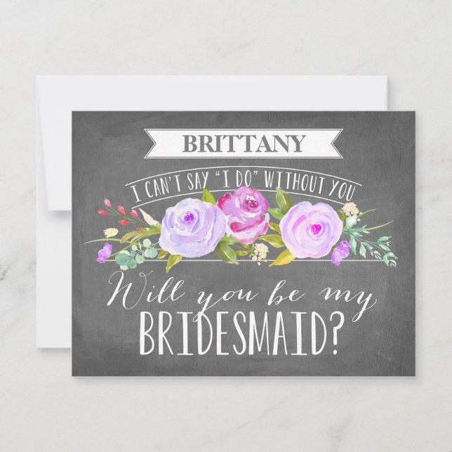 Bridesmaid Card | Bridesmaid Inbjudningar (Framsida)